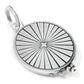 Brighton round pendant charm with silver-plated sunburst design and beaded accent detail on a white background