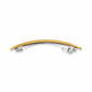 Brighton hair barrette with curved gold-tone bar, silver-tone clasp mechanism, and small crystal accents on a white background