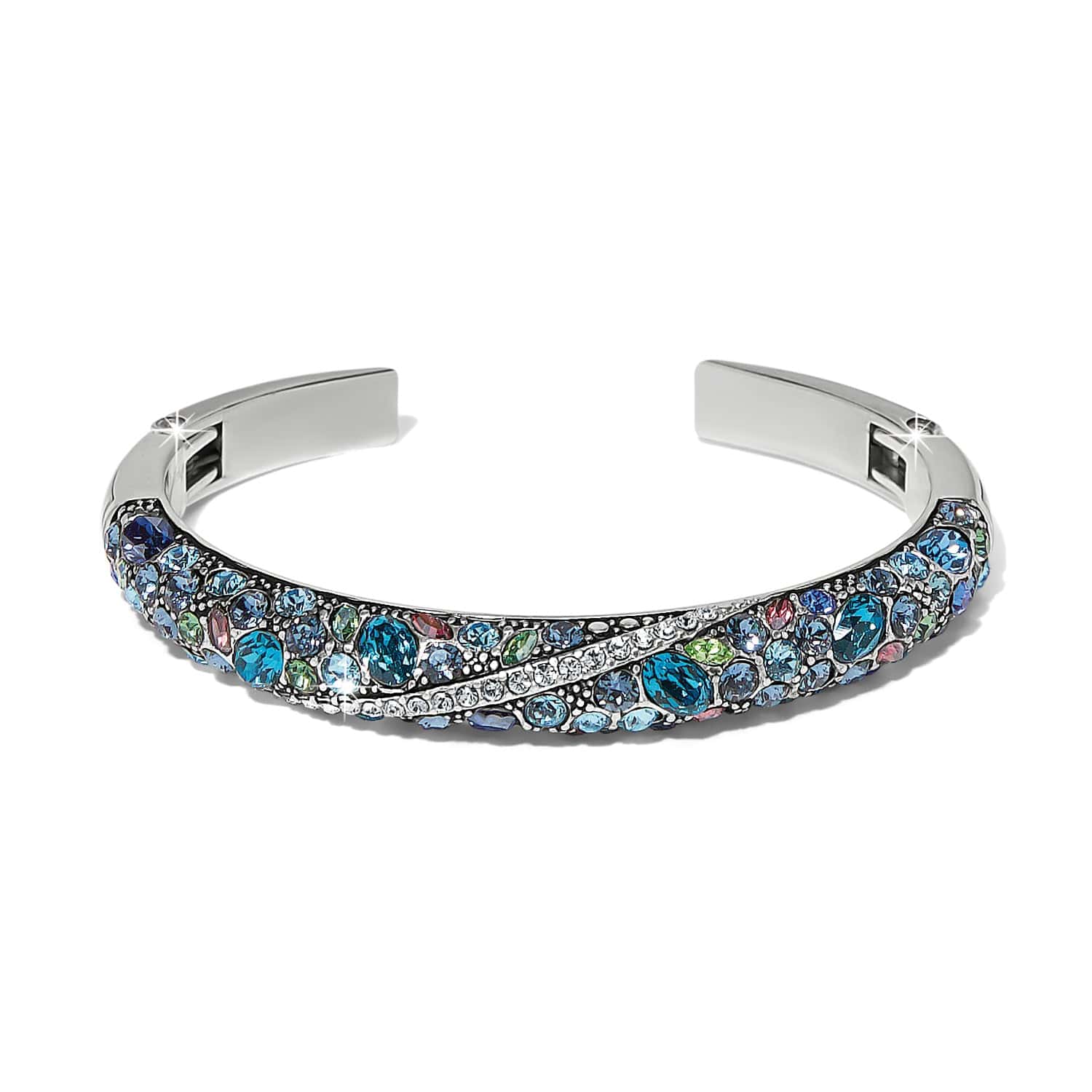 Trust Your Journey Double Hinged Bangle silver-blues 1