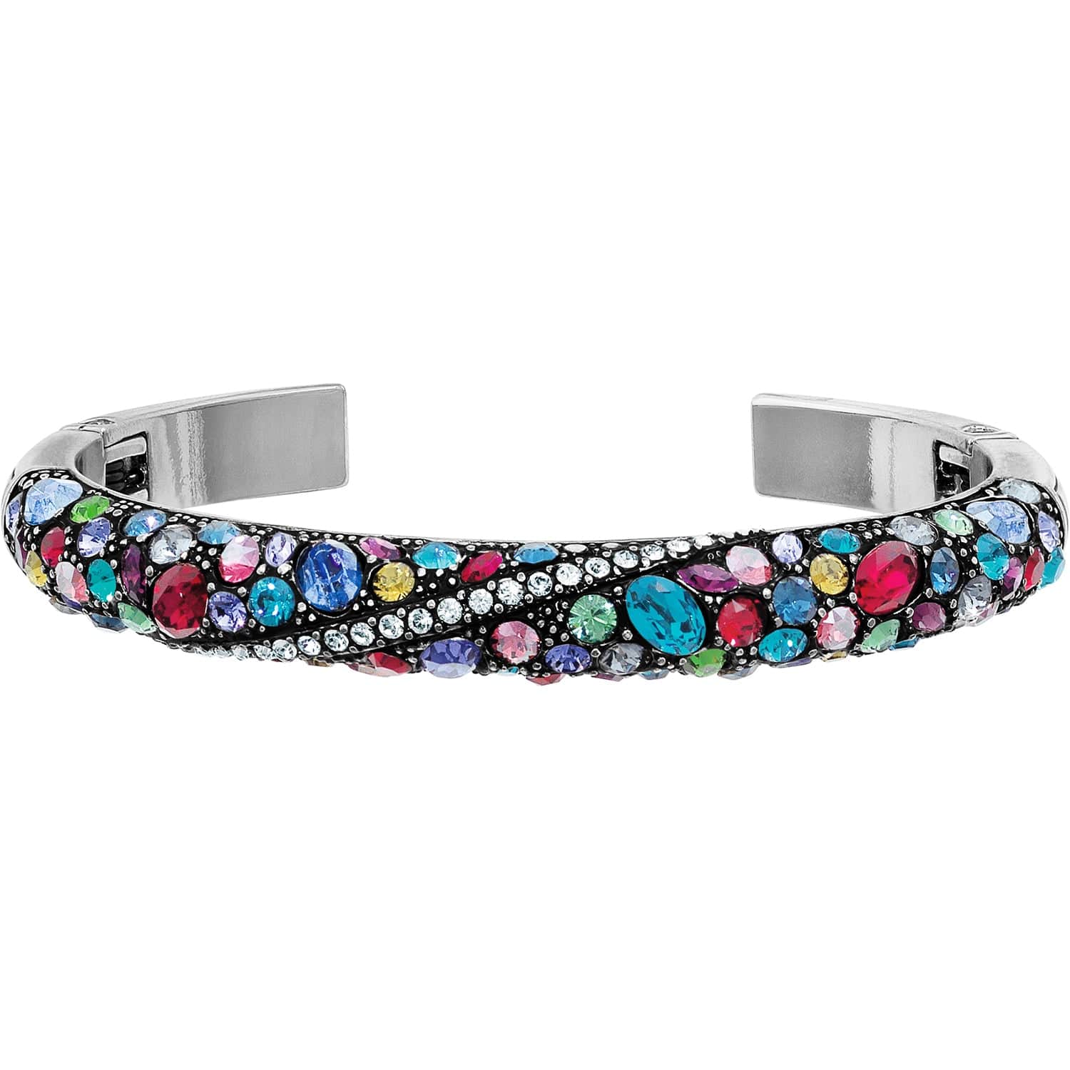 Trust Your Journey Double Hinged Bangle silver-multi 5