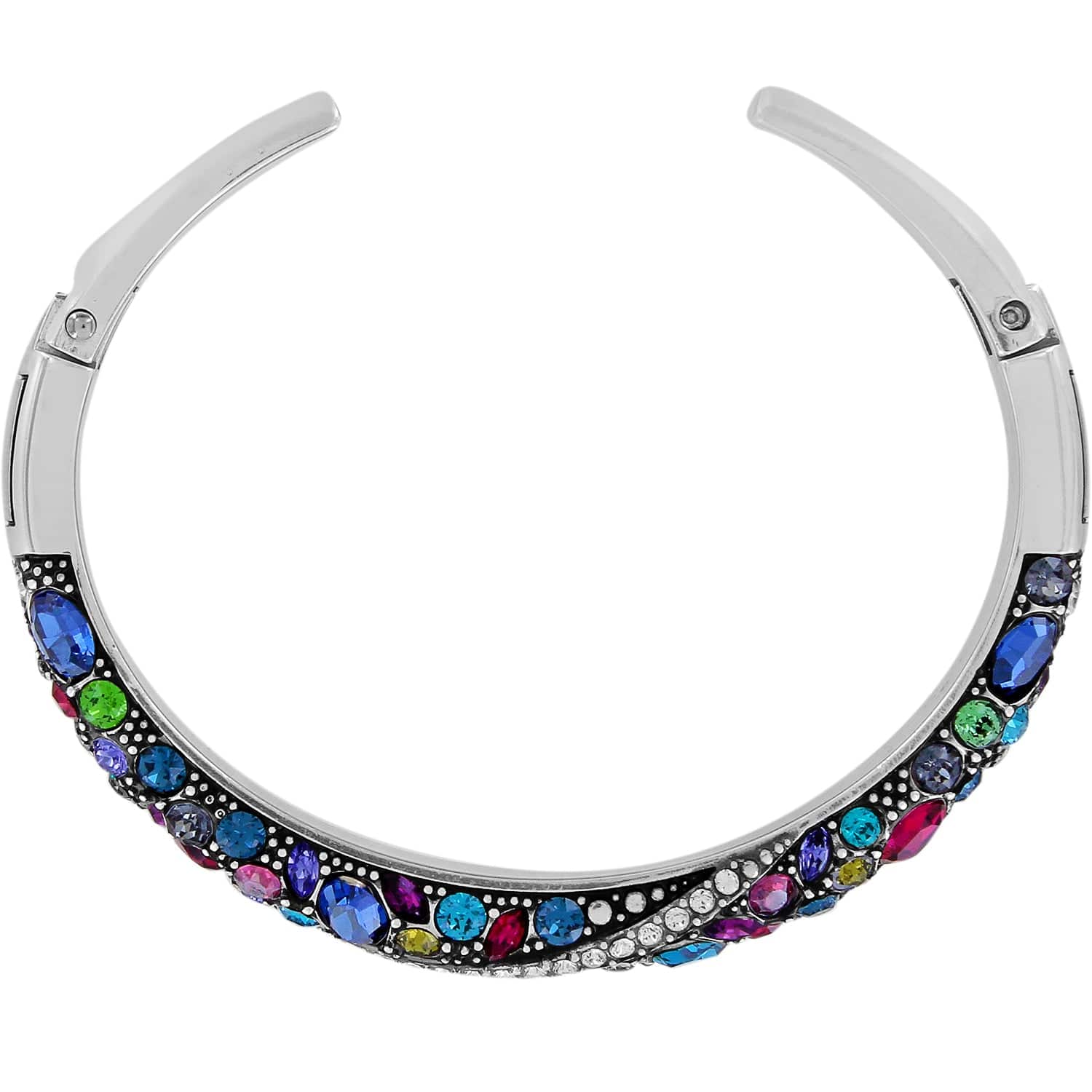 Trust Your Journey Double Hinged Bangle silver-multi 6