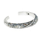 Brighton silver-plated cuff bracelet with light blue and clear crystals in mixed sizes on a white background