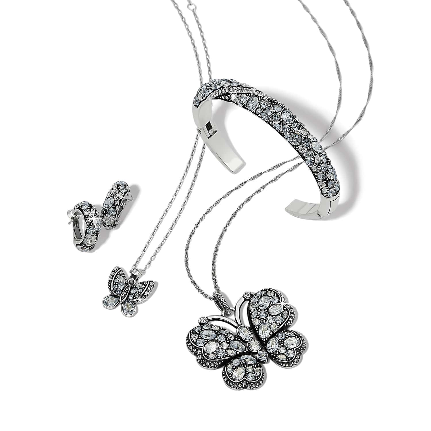 Trust Your Journey Double Hinged Bangle silver-sky 6