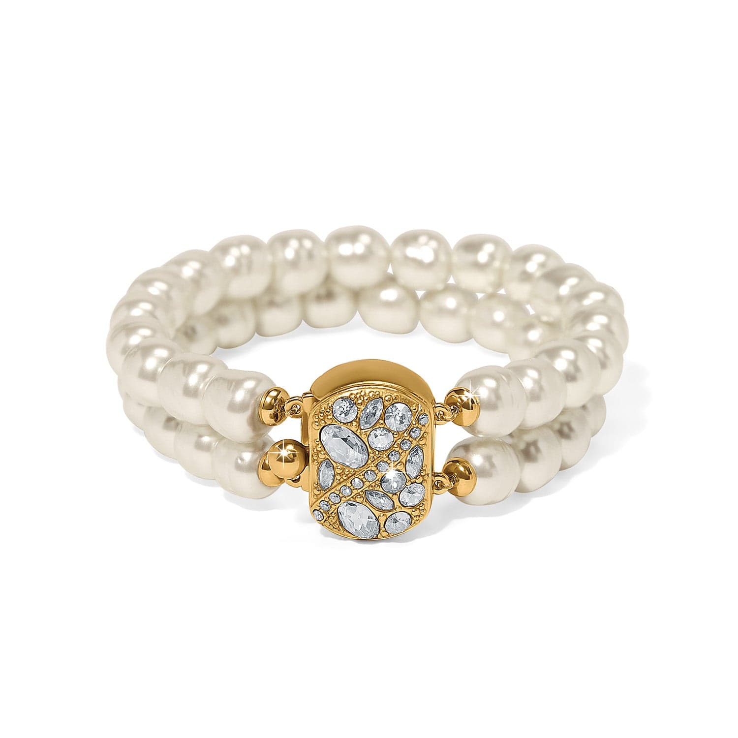 Trust Your Journey Double Pearl Stretch Bracelet silver-pearl 1