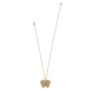 Brighton butterfly pendant necklace with multicolored crystals and gold-plated chain with lobster clasp on a white background