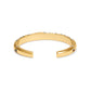 Brighton hinged cuff bracelet with gold-plated finish and crystal accents shown from the back on a white background
