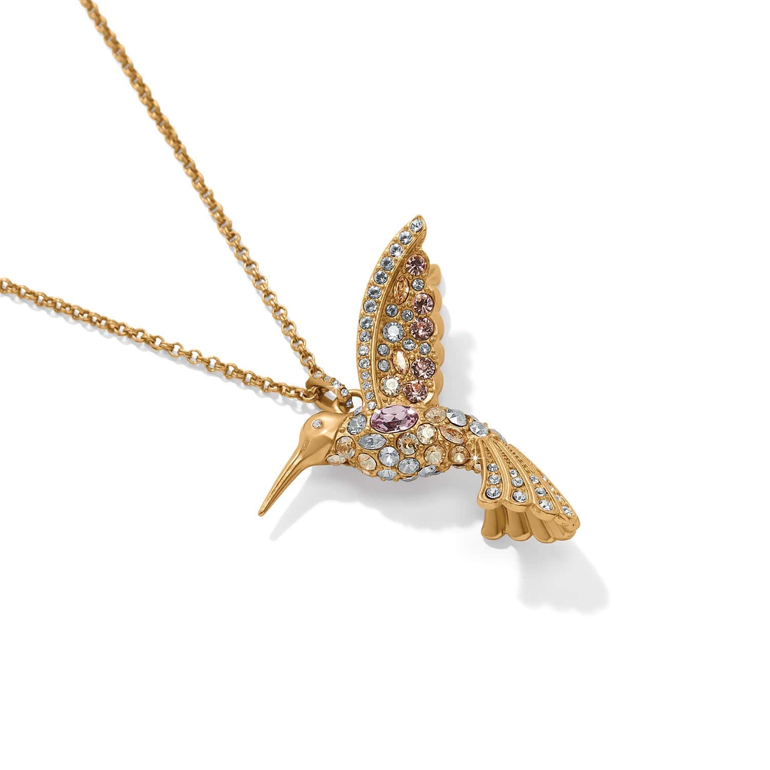 Trust Your Journey Golden Hummingbird Necklace gold-multi 2
