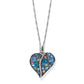 Brighton pendant necklace with multicolored crystal heart and silver-plated chain on a white background