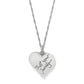 Brighton heart pendant necklace with silver-plated finish, engraved Trust Your Journey, and crystal accents on a white background
