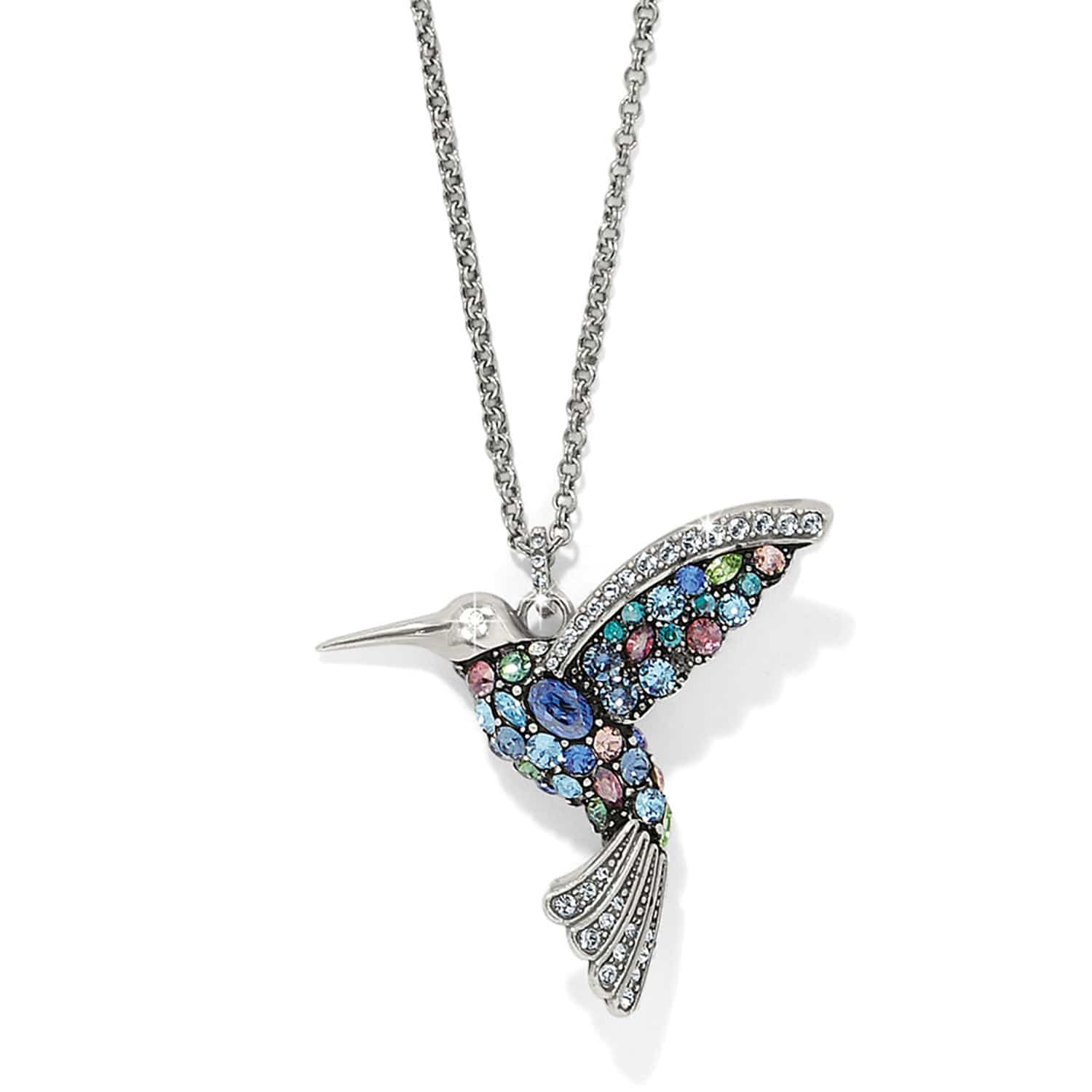 Trust Your Journey Hummingbird Necklace silver-blues 1
