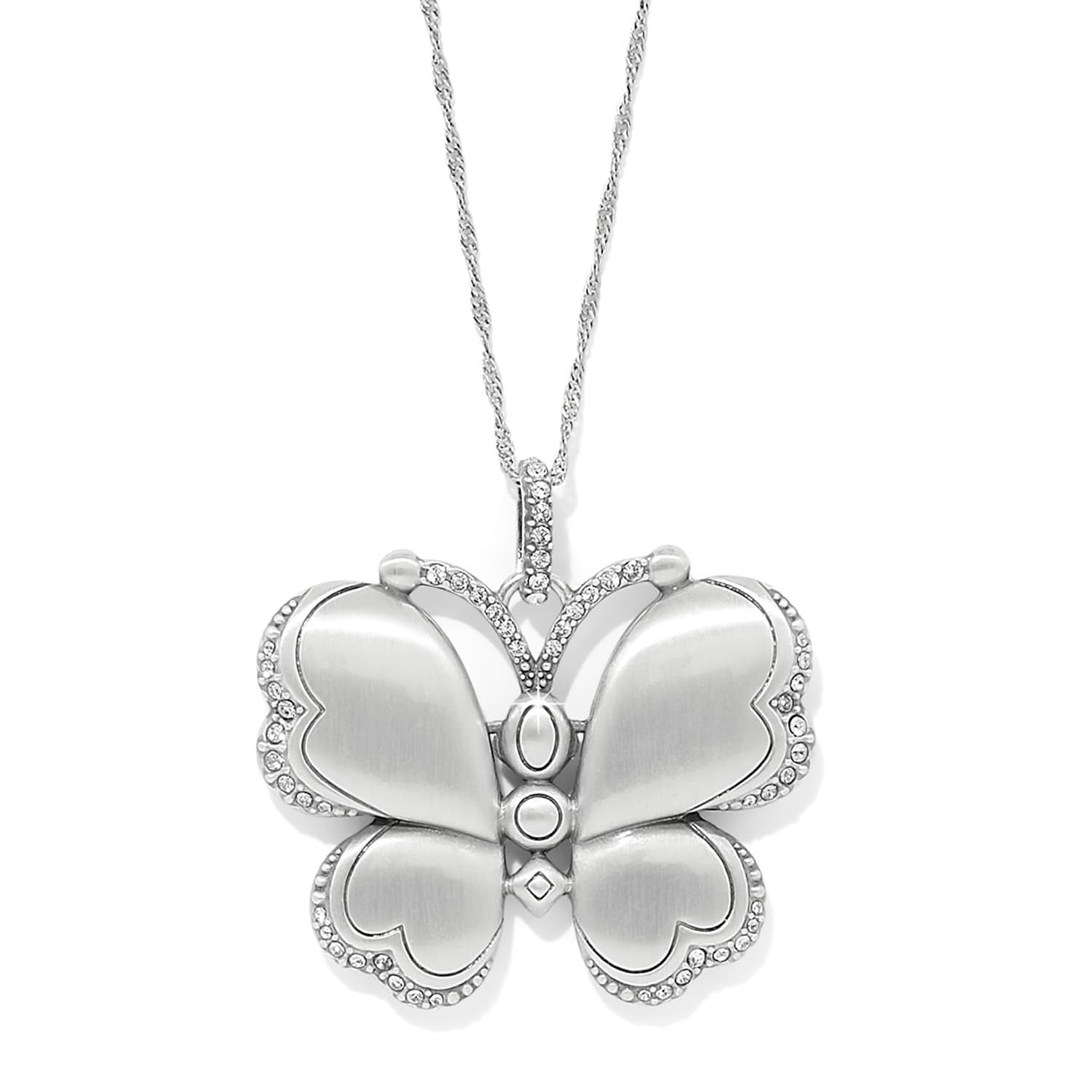 Trust Your Journey Large Butterfly Necklace silver-blues 3