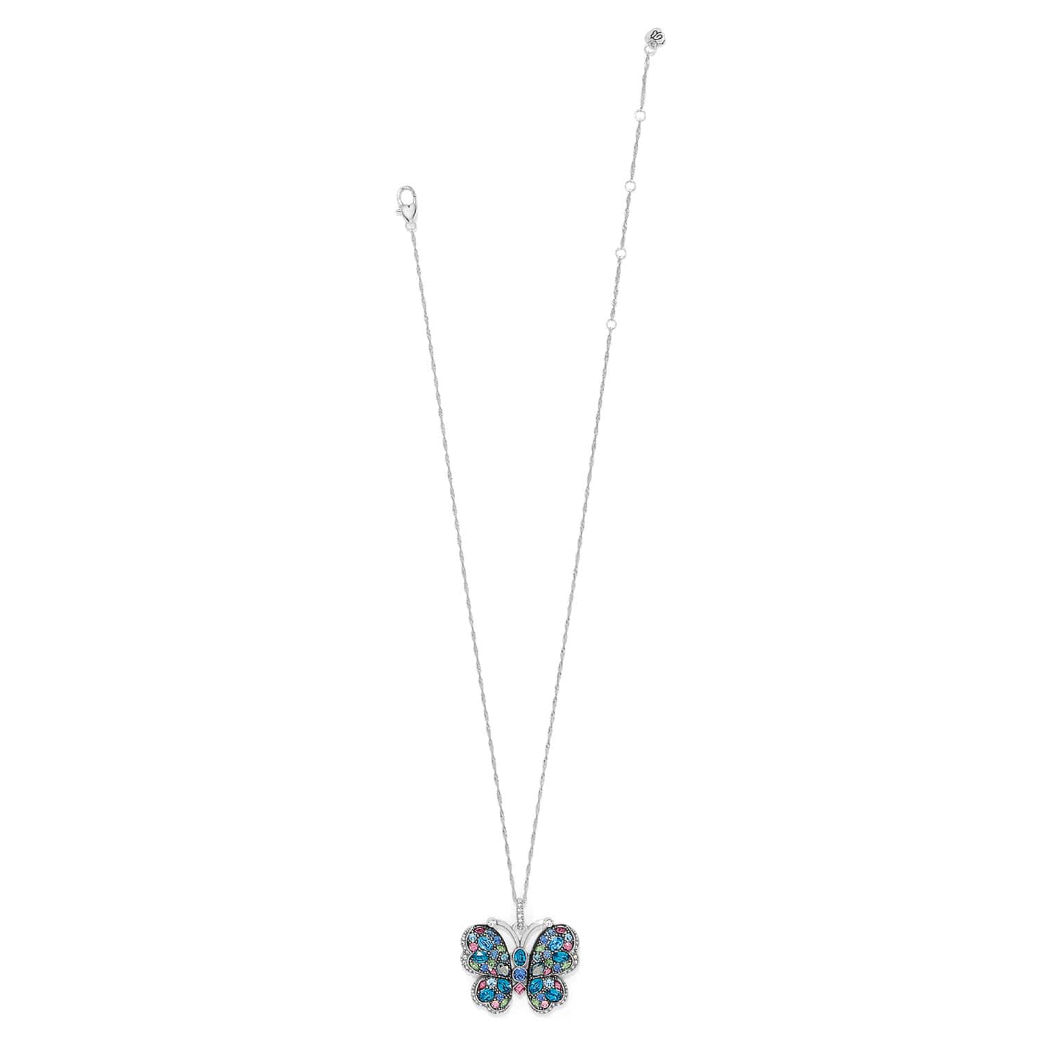 Trust Your Journey Large Butterfly Necklace silver-blues 4