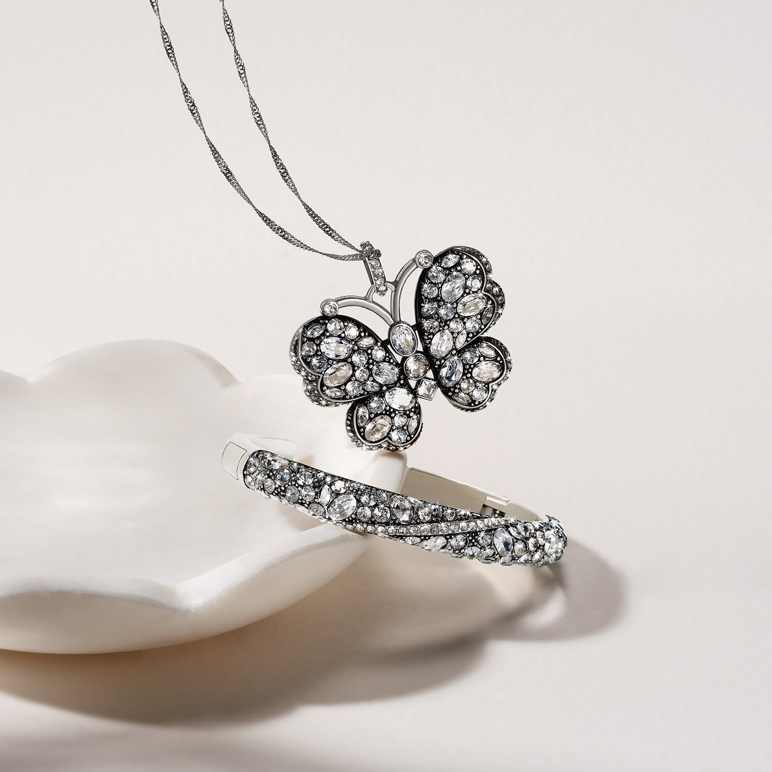 Trust Your Journey Large Butterfly Necklace silver-sky 9