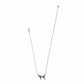 Brighton silver-plated hummingbird necklace with blue crystal accents and lobster clasp on a white background
