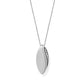 Brighton pendant necklace with silver-plated marquise-shaped pendant and curved row of crystals on a white background