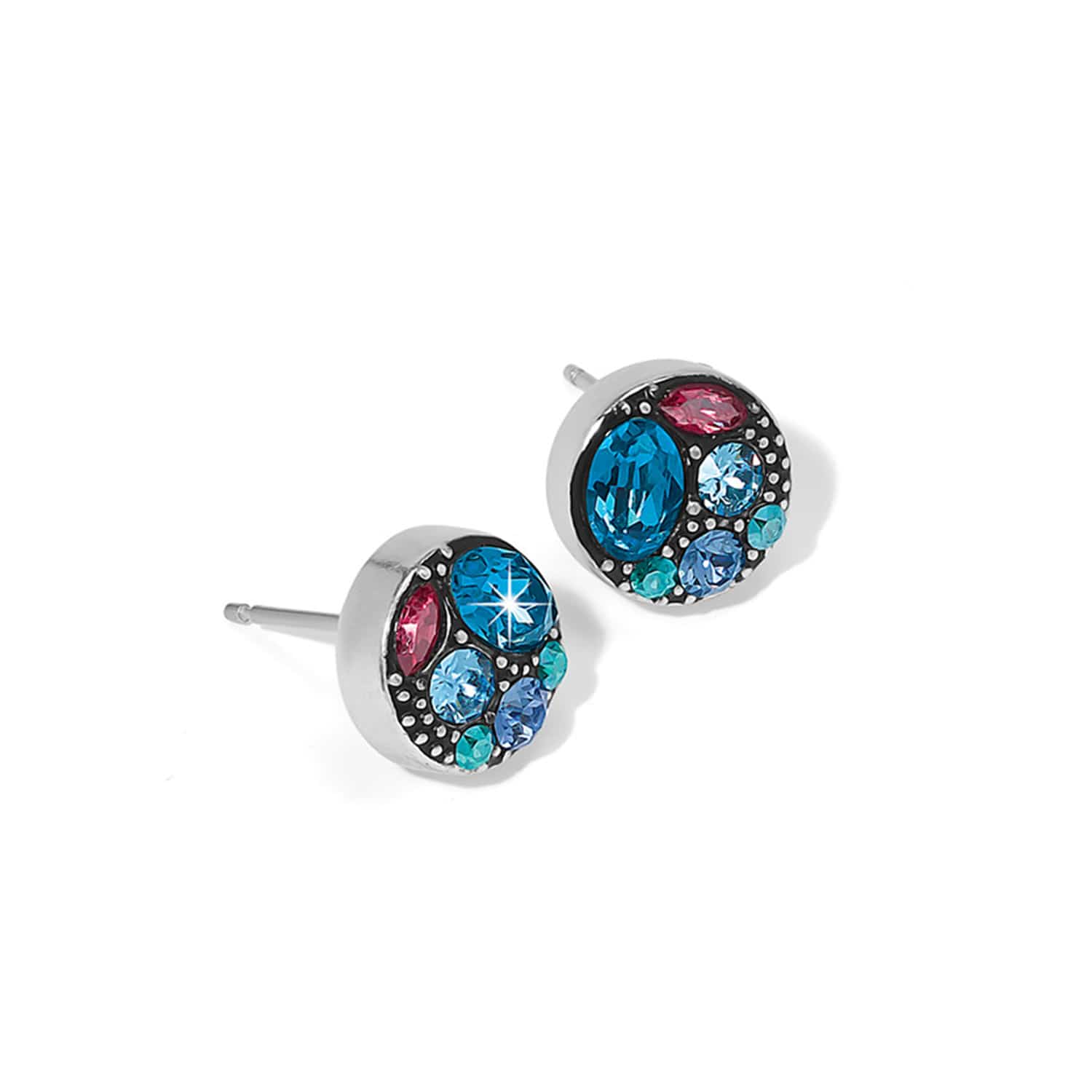 Trust Your Journey Post Earrings silver-blues 2