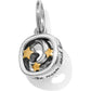 Brighton charm with silver-tone moon, gold-tone stars, and engraved script around the border on a white background