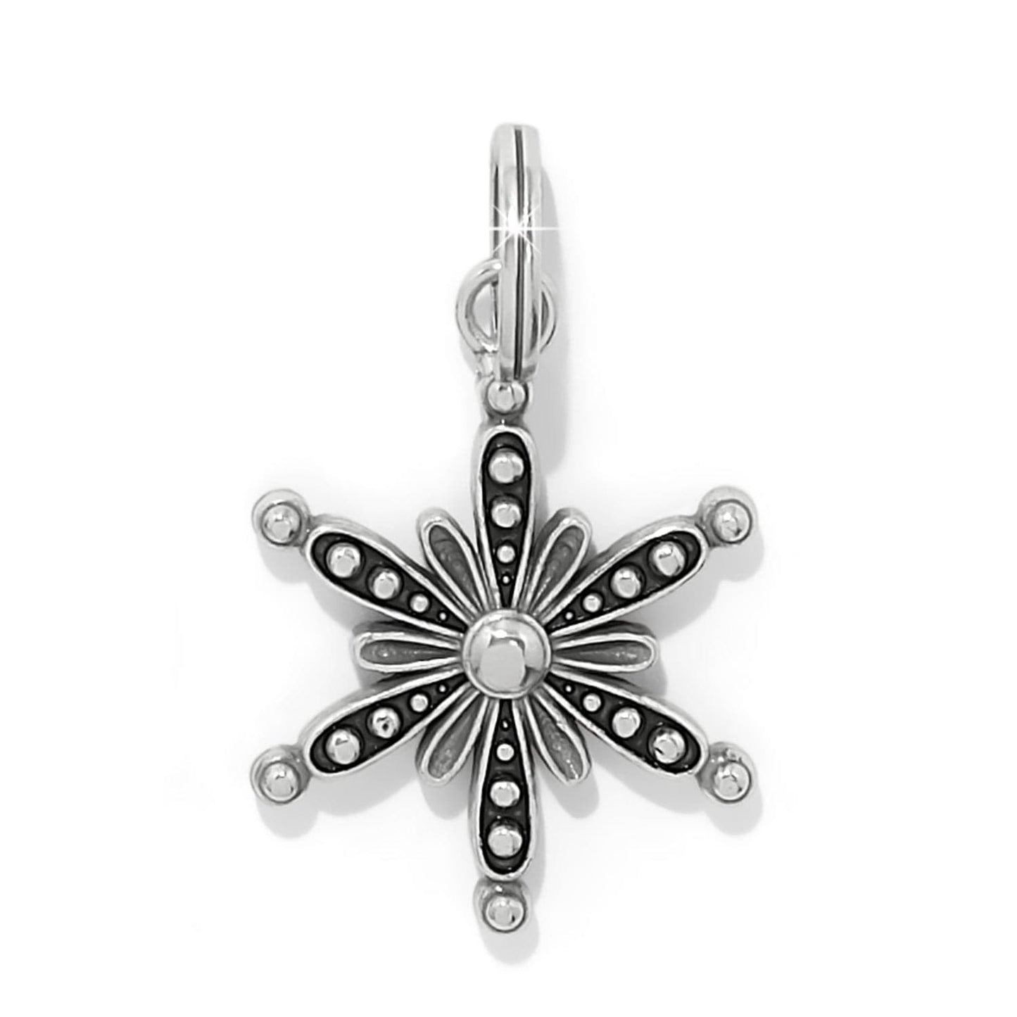 Brighton star charm with two-tone finish, beaded detailing, and crystal center accent on a white background
