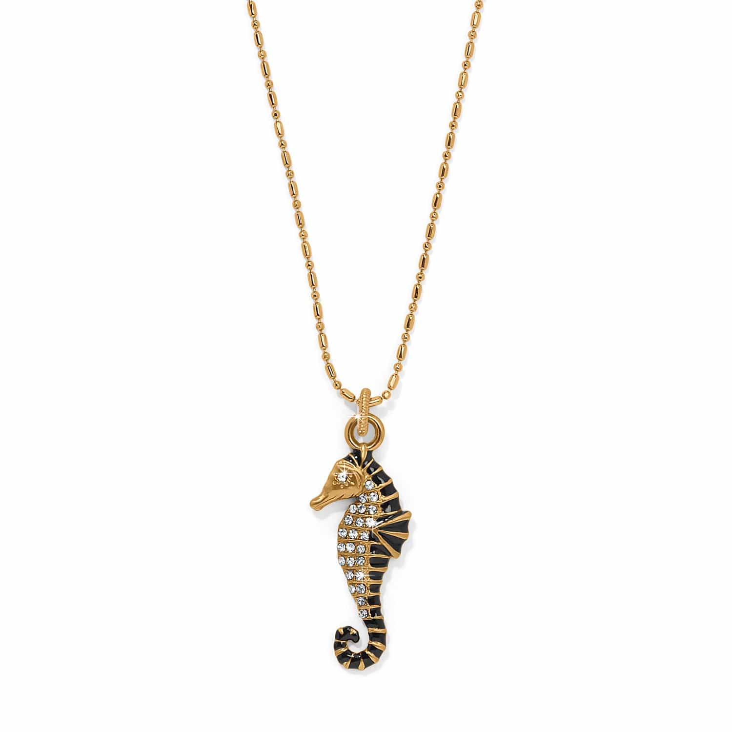 Twilight Waters Seahorse Necklace gold-black 1