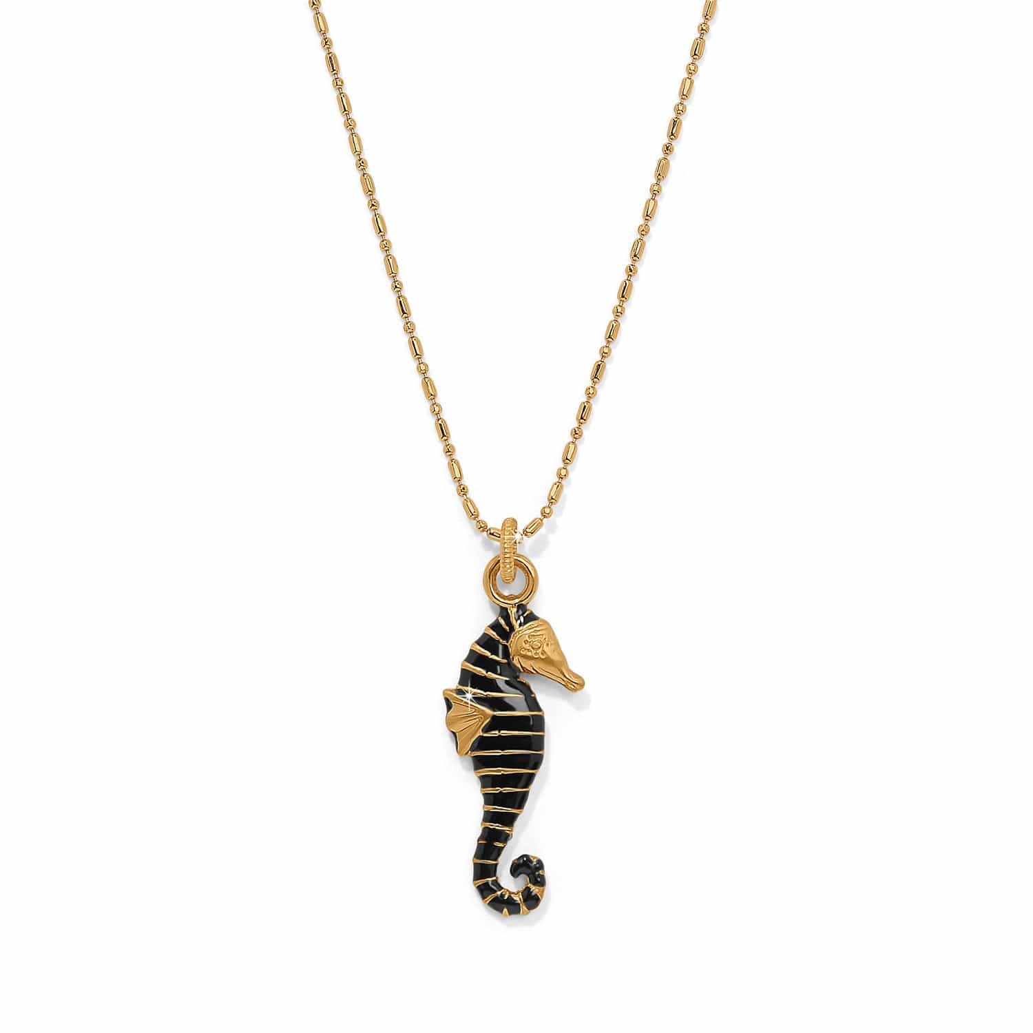 Twilight Waters Seahorse Necklace gold-black 2