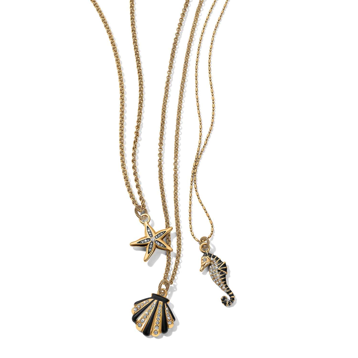 Twilight Waters Seahorse Necklace gold-black 4