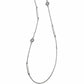 Brighton silver-plated station necklace with polished bars and beaded circular accents on a white background