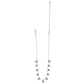 Brighton silver-plated necklace with beaded chain and crystal droplet accents along the front on a white background