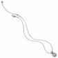 Brighton silver-plated pendant necklace with round crystal centerpiece, beaded border, and adjustable chain on a white background