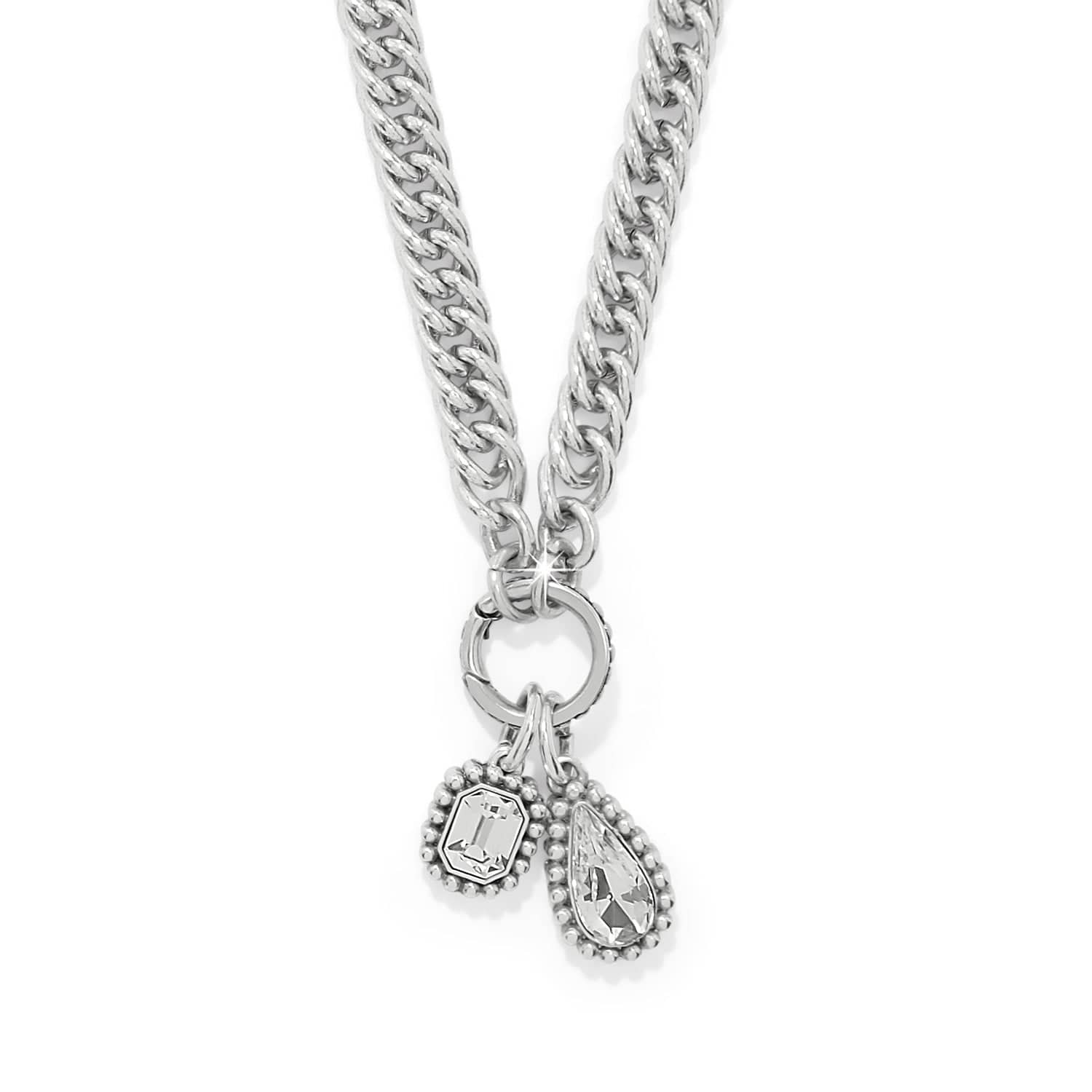 Twinkle Luxe Charm Link Necklace silver 1