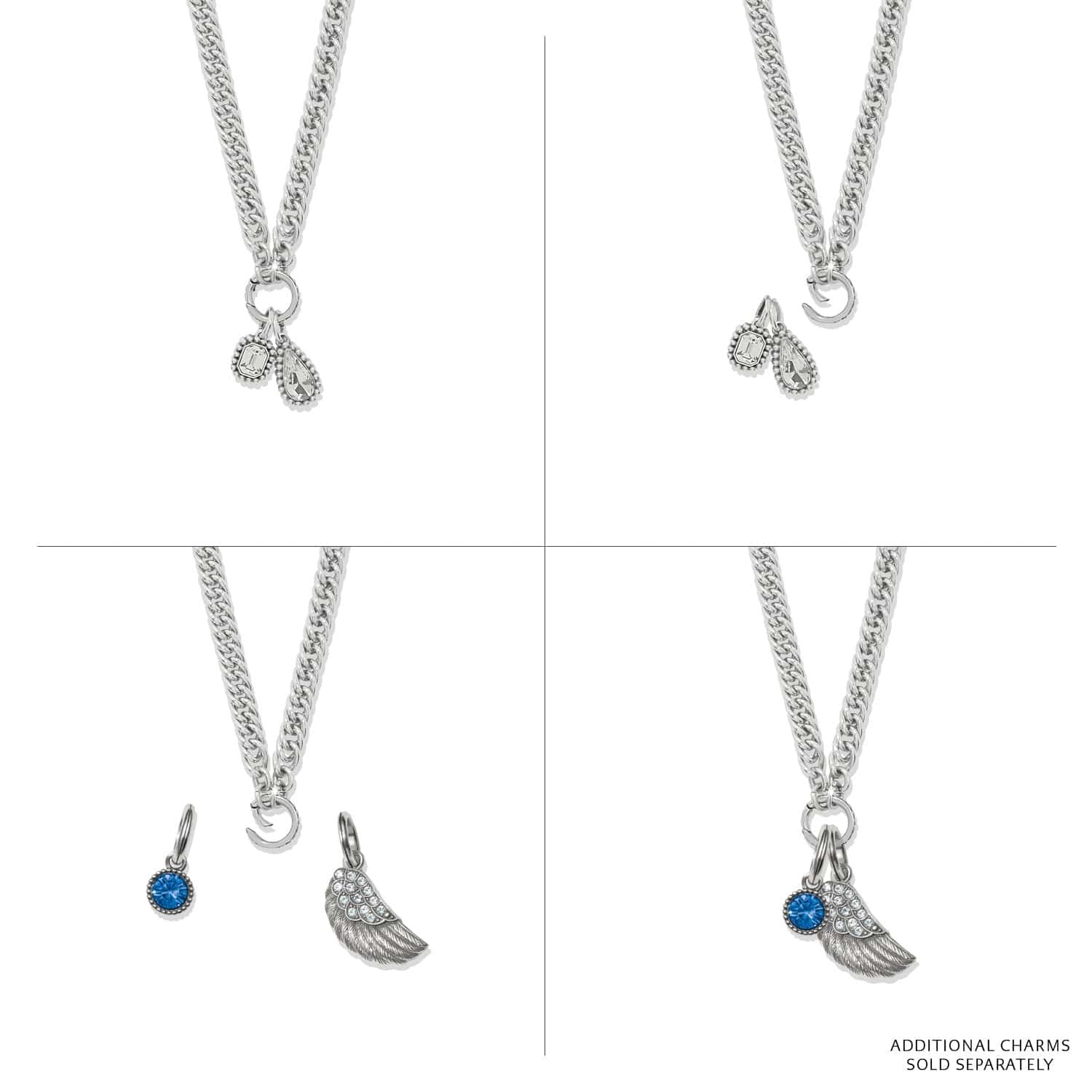 Twinkle Luxe Charm Link Necklace silver 4