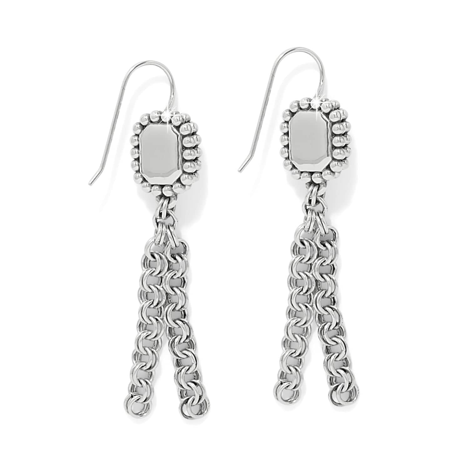 Twinkle Luxe Tassel French Wire Earrings silver 2