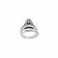 Brighton ring shown from the back with silver-plated band and beaded crystal-set crown detail on a white background