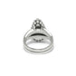 Brighton silver-plated ring shown from the back with crystal-embellished cluster top and double band on a white background