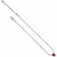 Brighton pendant necklace with red crystal on silver-plated snake chain and adjustable extender on a white background