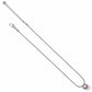 Brighton pendant necklace with pink crystal and silver-plated snake chain with adjustable extender on a white background