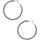 Brighton hoop earrings with silver-plated beaded texture and crystal accents, shown as a pair on a white background