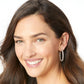 Model wearing a Brighton silver-plated hoop earring embellished with fine quality crystals along the band