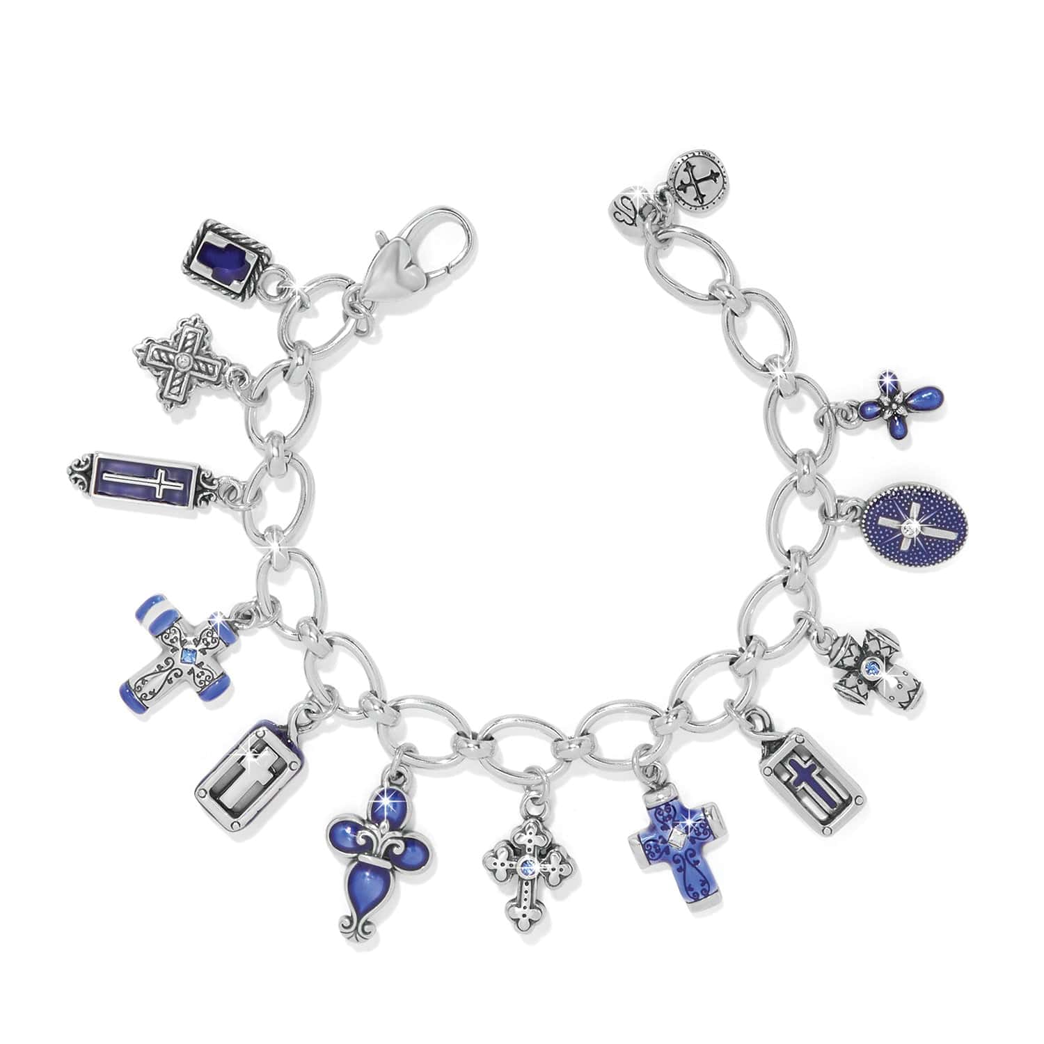 Unity Cross Charm Bracelet silver-blue 1
