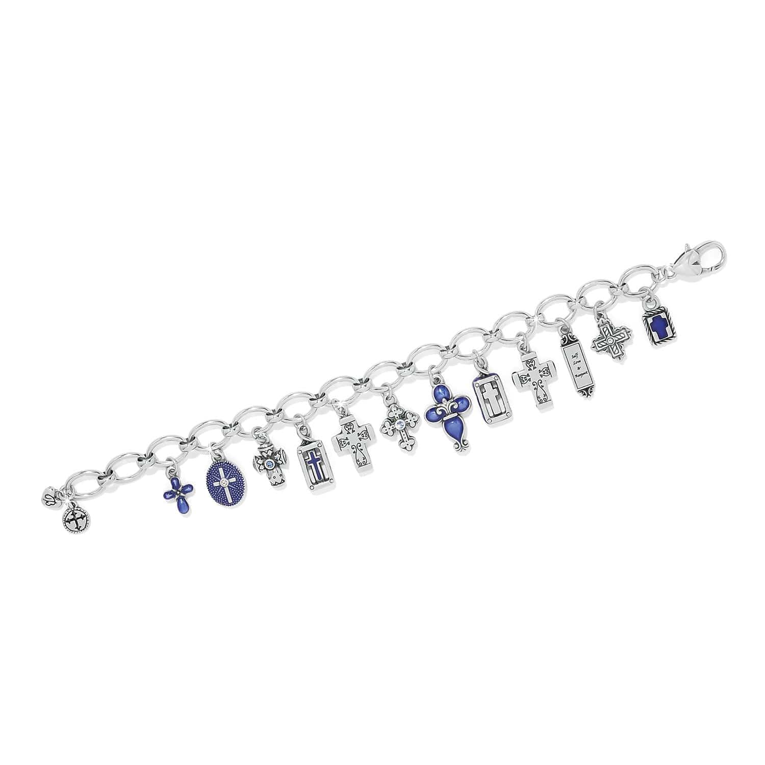Unity Cross Charm Bracelet silver-blue 2