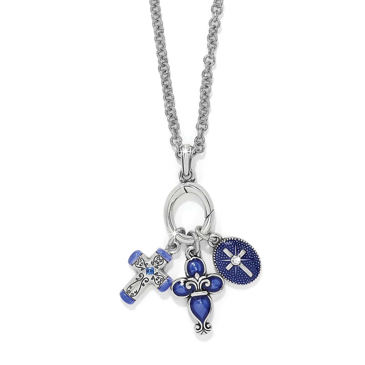 Unity Cross Necklace silver-blue 1