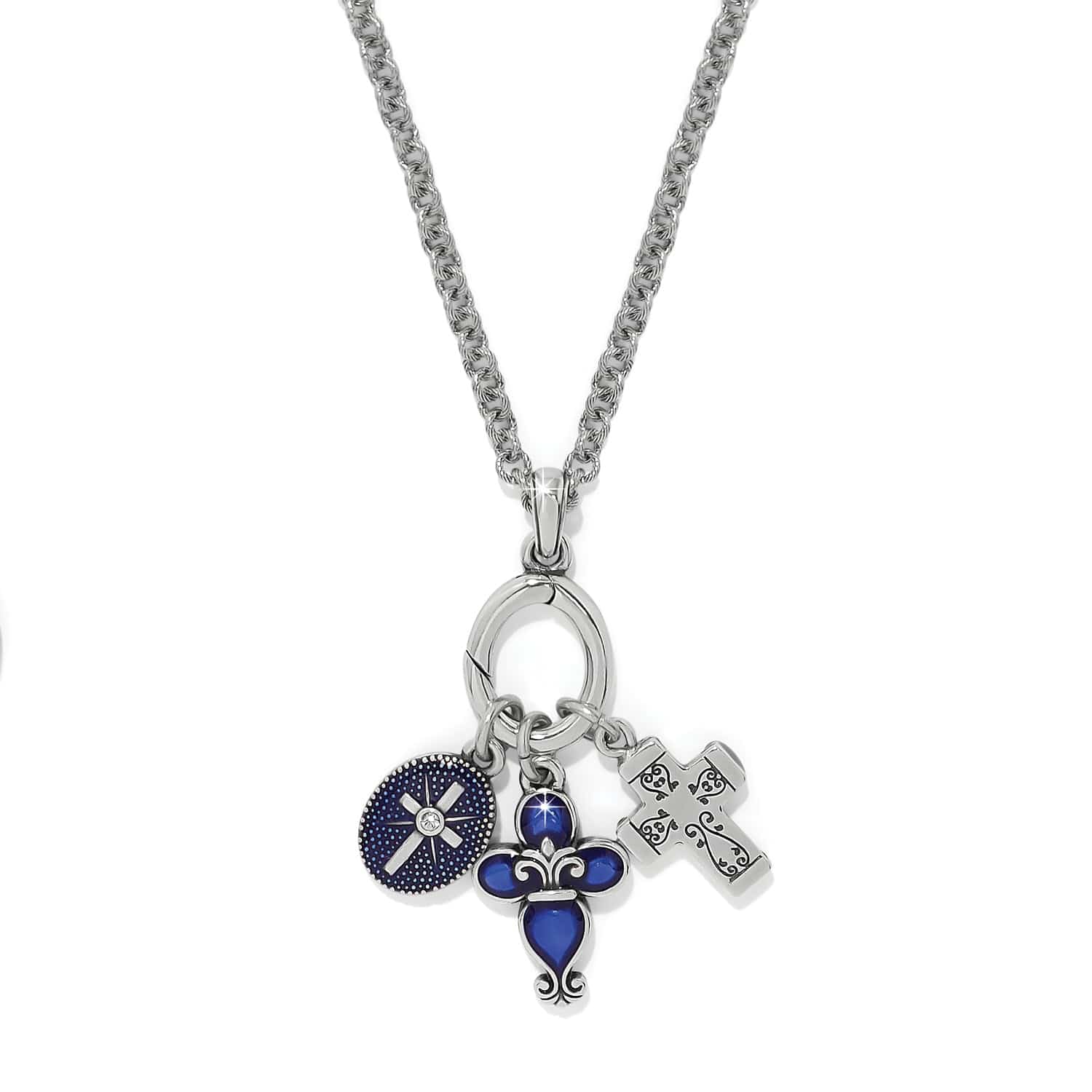 Unity Cross Necklace silver-blue 2