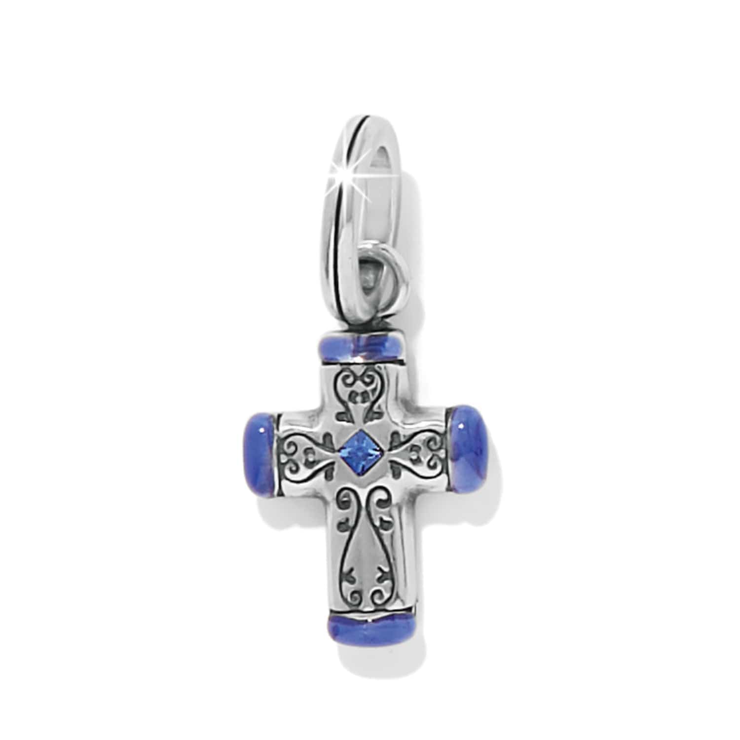 Venezia Cross Charm silver-blue 1