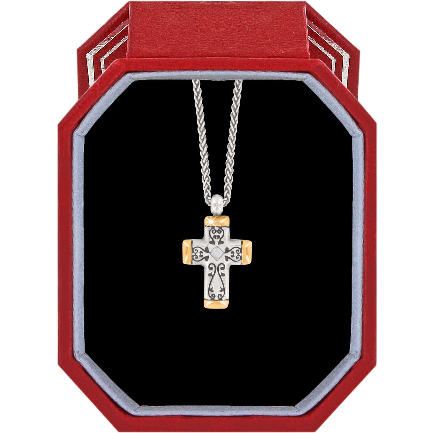 Venezia Petite Cross Necklace Gift Box silver-gold 1