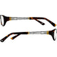 Brighton eyeglasses with tortoise frames and silver-tone temples featuring scroll engraving and gold accents on a white background