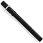 Brighton black leather belt with silver-tone buckle and contrast stitching along the edges on a white background