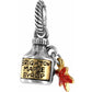 Brighton charm shaped like a maple syrup bottle with gold-tone label and red leaf on a white background