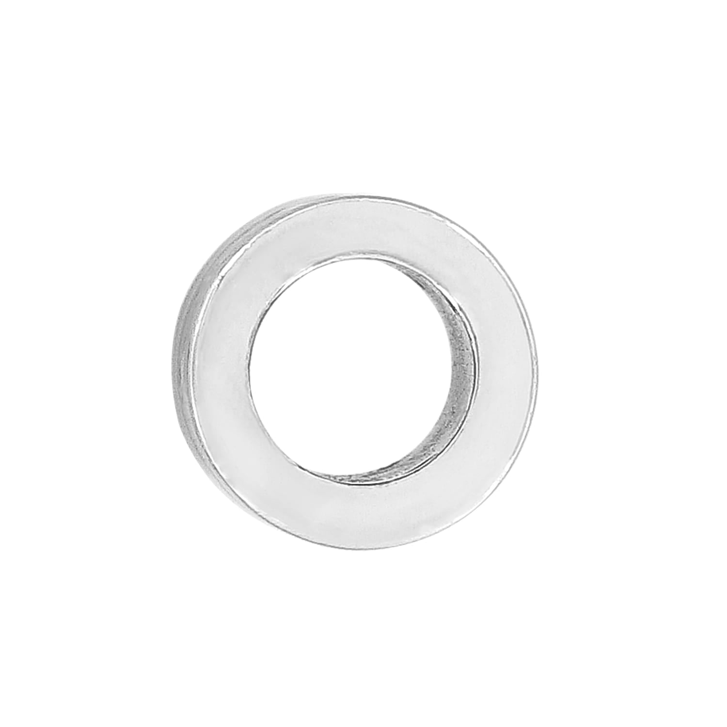 Brighton spacer bead with silver-plated finish and smooth polished flat ring design on a white background