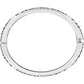 Brighton hinged bangle bracelet with silver-plated finish and scrollwork detailing along the sides on a white background