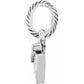 Brighton charm shown from the side with silver-plated rope-textured ring and pendant on a white background
