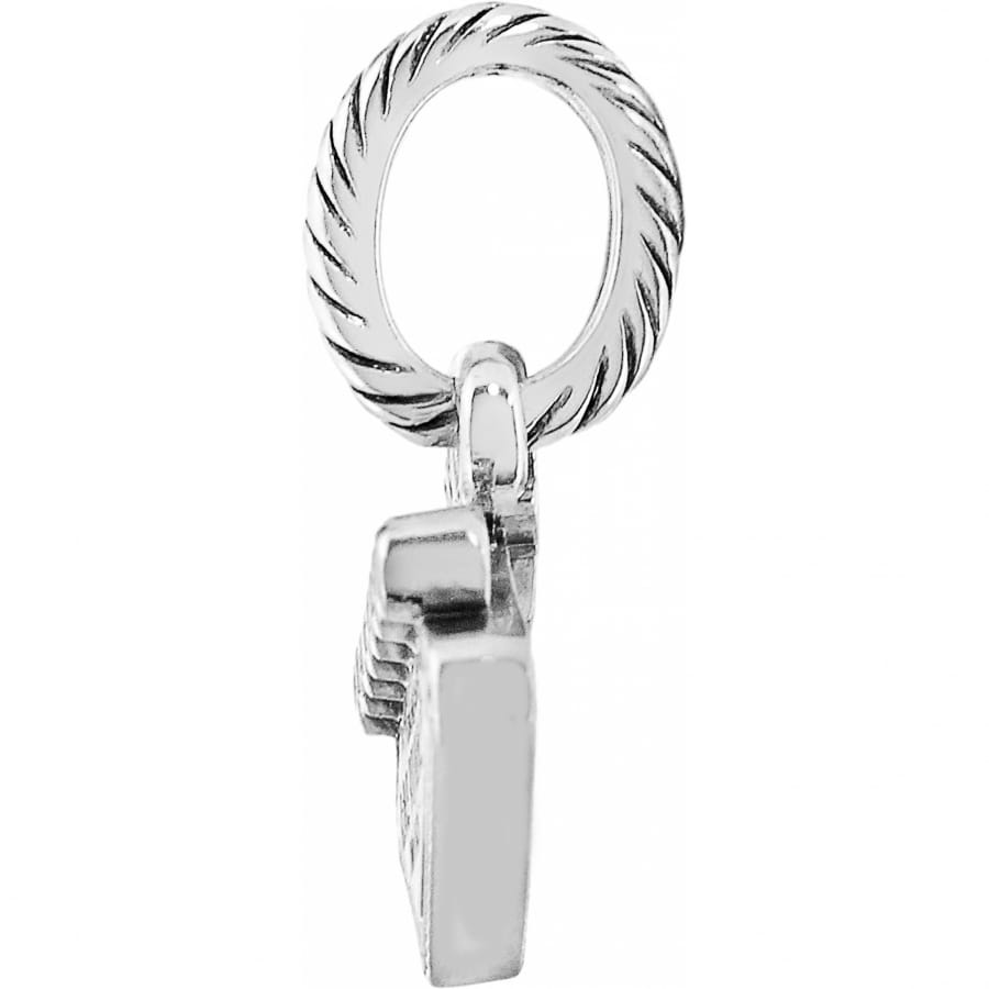 Brighton charm shown from the side with silver-plated rope-textured ring and pendant on a white background